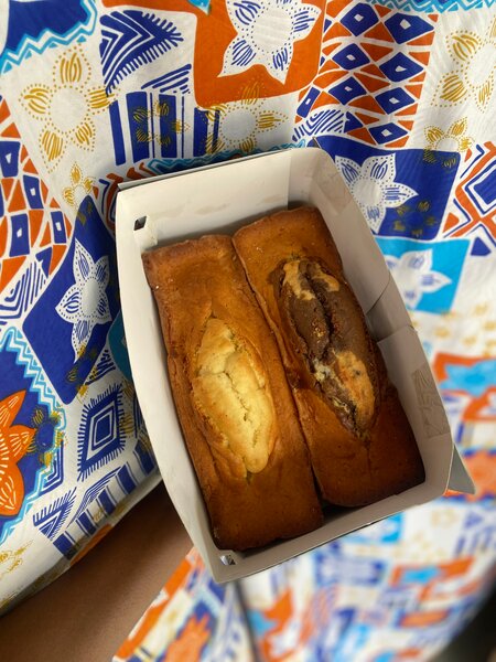 Cake marbré aux pépites de chocolat