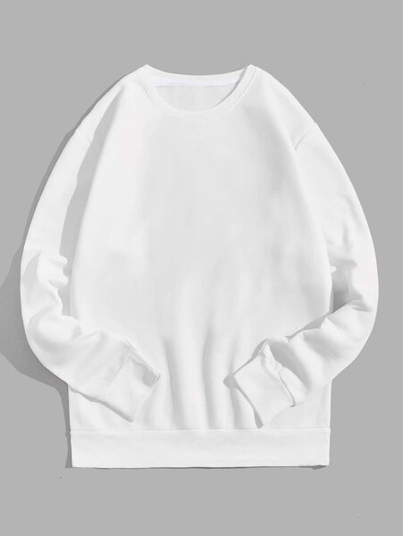 Sweat-shirt blanc unisexe