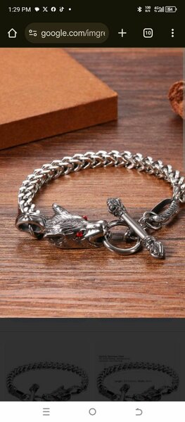 MEN'S ALPHA MALE NO FADE STAINLESS STEEL WOLF Design