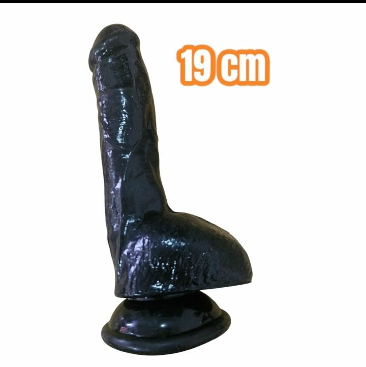 Gode réaliste 19 cm noir