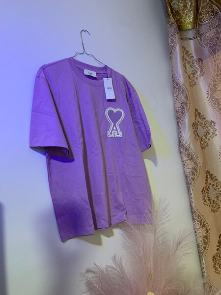 T-shirt violet en coton unisexe