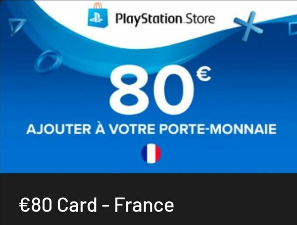 Carte PlayStation 80€ France