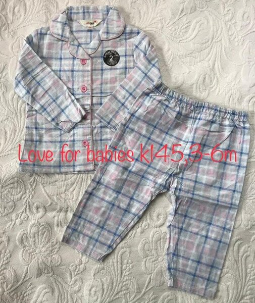 Gray checkered pajamas 3-6m