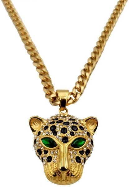 Collier Léopard Doré Strass