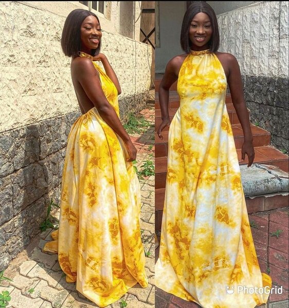 Robe Longue Évasée Jaune