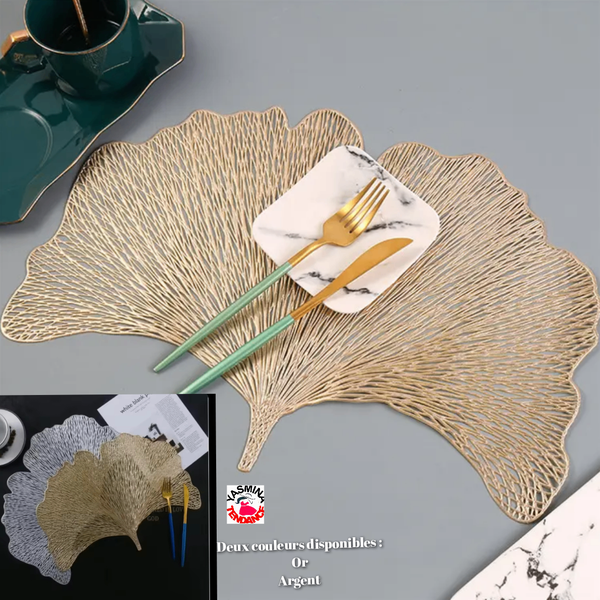 6 sets de table couleur or