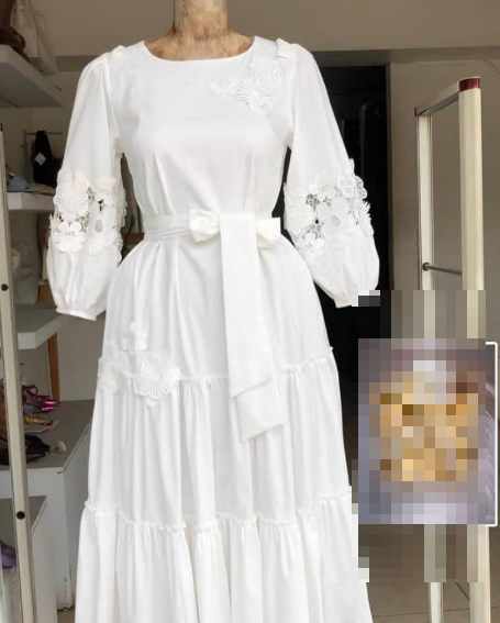 robe brodée-blanc