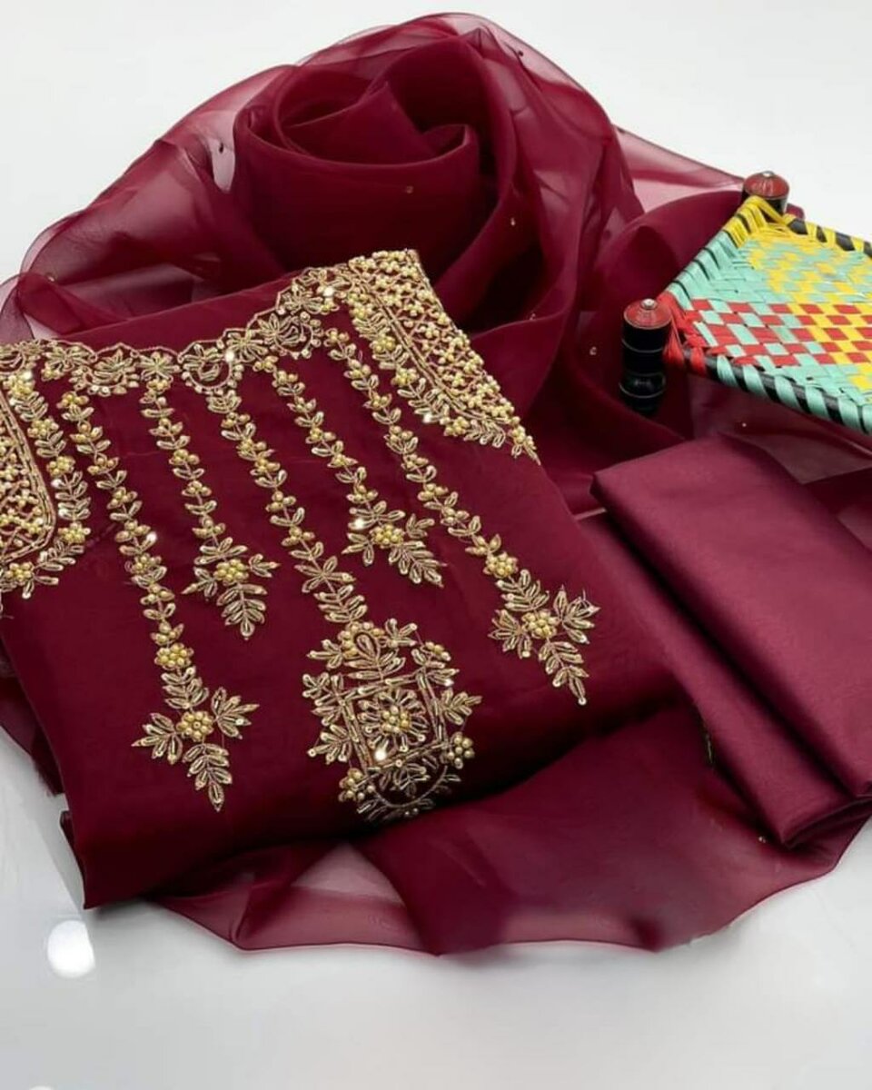 Organza&khatan silk 3 pc