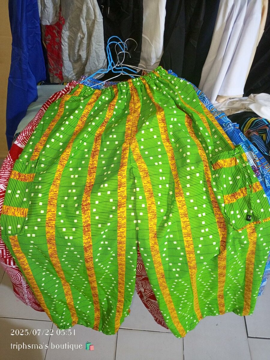 Pantalons Ethniques Verts