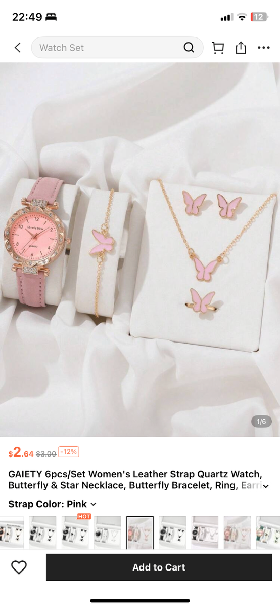 Montre et Bijoux Papillon Femme