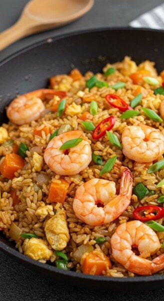 Riz frit aux crevettes