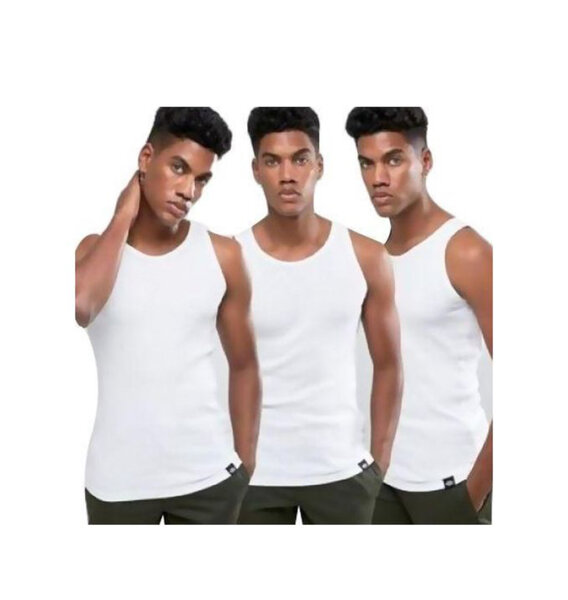 Lot de 3 débardeurs blancs homme
