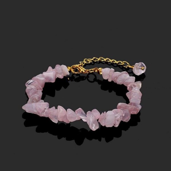 Bracelet en pierre quartz rose