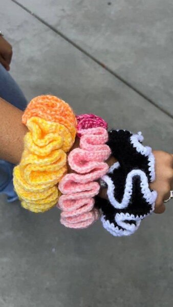 Chouchou tricoté coloré