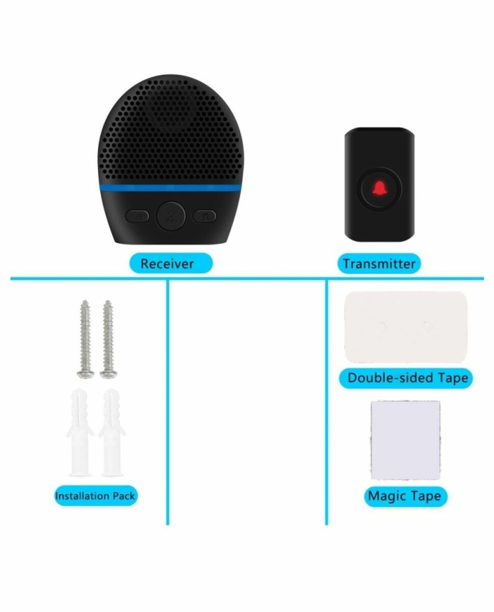 Wireless Waterproof Touch Doorbell With Receiver & Transmitt