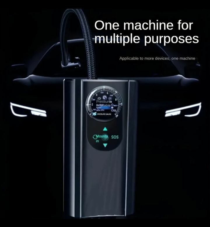 Turbo Inflator 12V Air Compressor with Pressure gauge