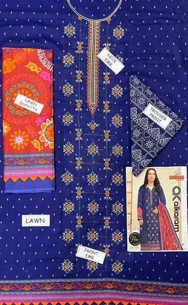 Printed lawn suit