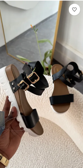 Isabella Black platform Sandals