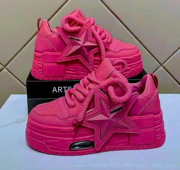 Baskets montantes rose star