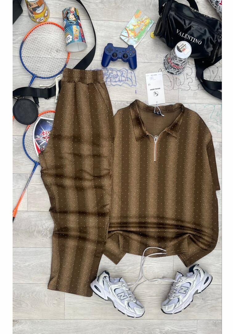 Costume casual à rayures