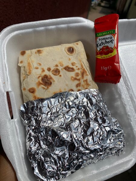 Tacos chaud avec ketchup