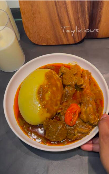 Sauce graine foutou et riz