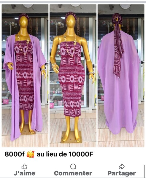 Robe Africiaine Wax avec Kimono