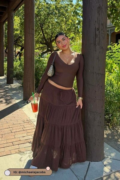 Chocolate Brown Maxi Skirt