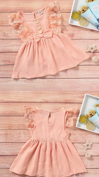 Summer newborn baby girls casual ne fashion bow dress