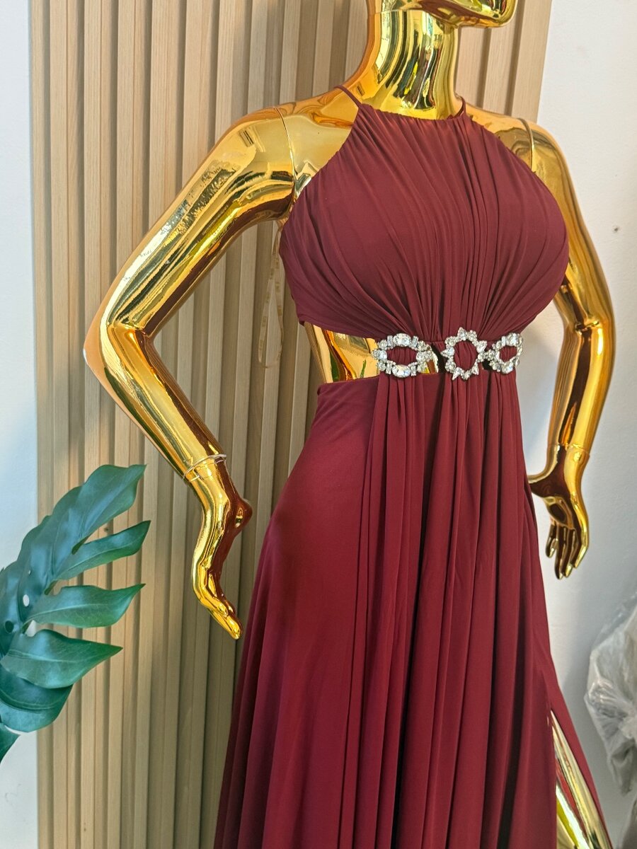 Robe de soirée élégante bordeaux