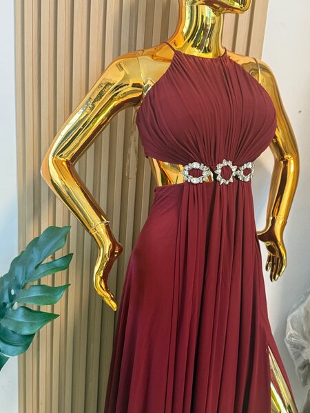 Robe de soirée élégante bordeaux