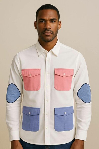 Chemise Oxford homme multipoches