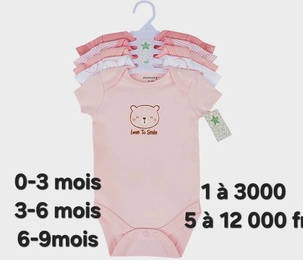 Lot de bodies bébé amusants
