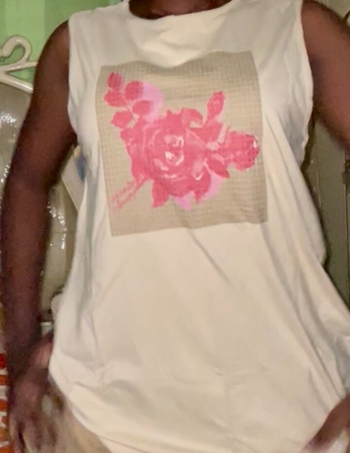 Débardeur imprimé rose femme