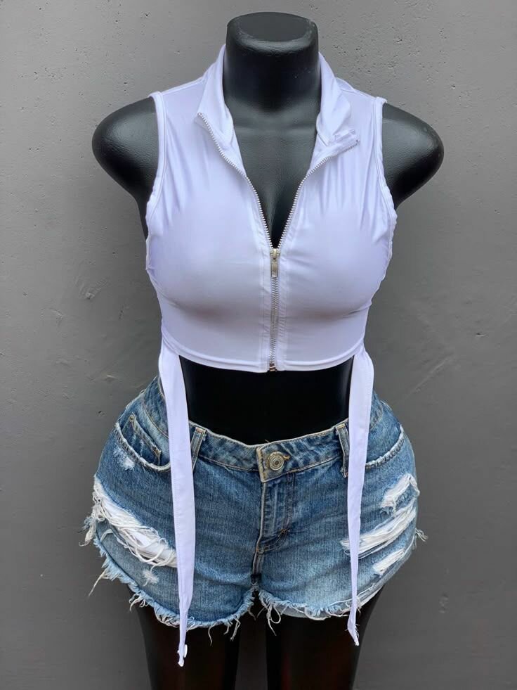 Top court zippé sans manches