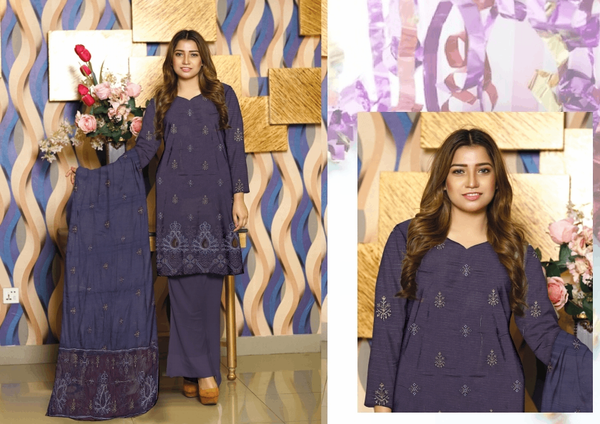 Digital embroidered lawn with fancy dupatta