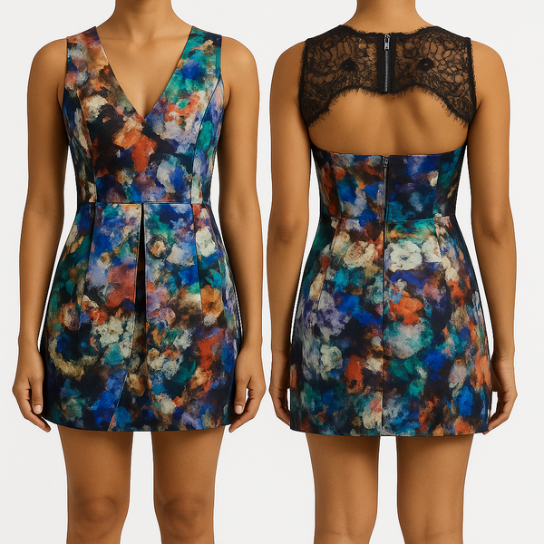 Robe Fleurie à Dos Dentelle