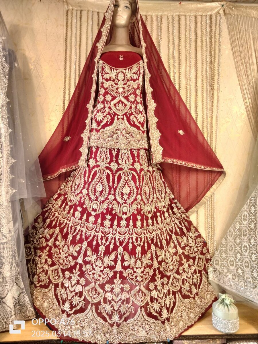 Cool Red Designer Lahnga