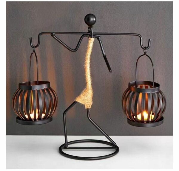 CANDLE HOLDER CANDLESTICK IRON ART