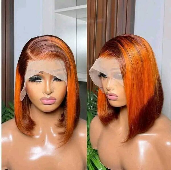 100 human hair double drawn full frontal bob