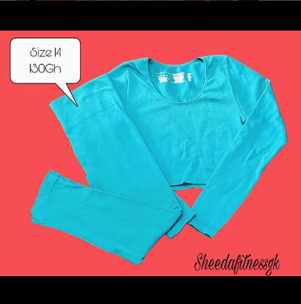 top and blue leggings