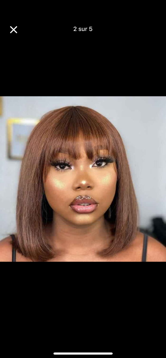 Perruque bob avec frange