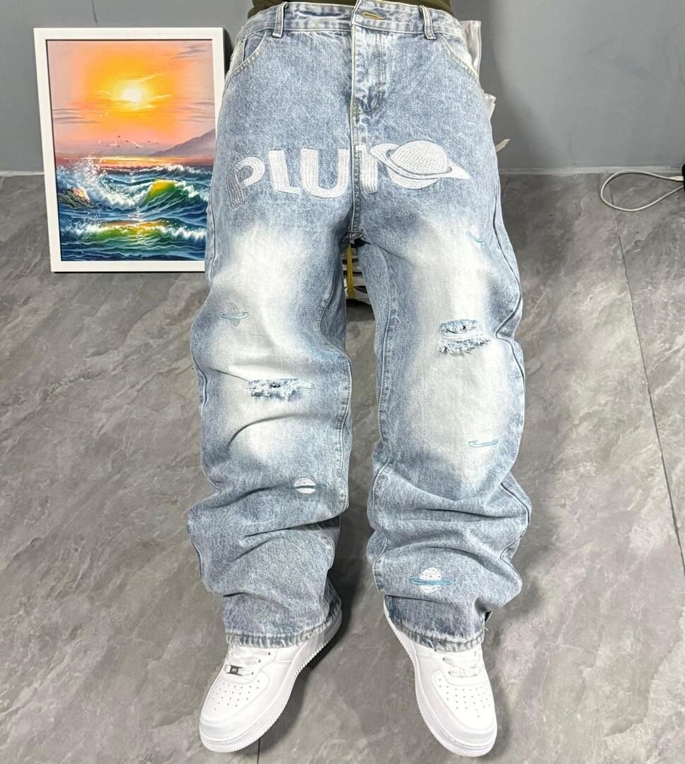 Jeans décontracté brodé