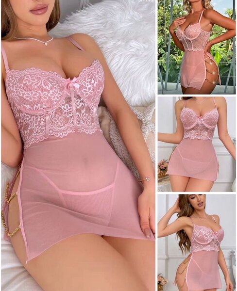 Nuisette Rose Sexy Dentelle
