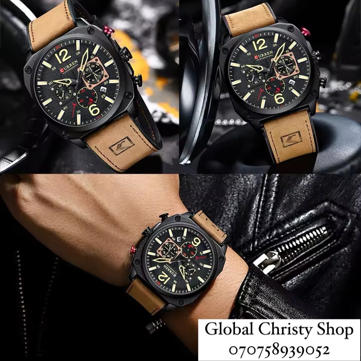 MONTRE CURREN EN CUIR