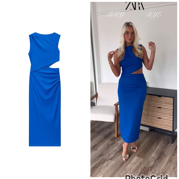 Robe Zara Bleu Sans Manche