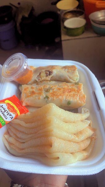 Crêpe nature et viande hachée