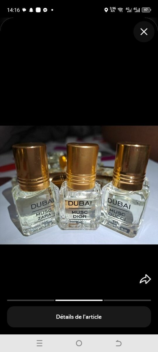 Parfum Musc Dubaï 5ml