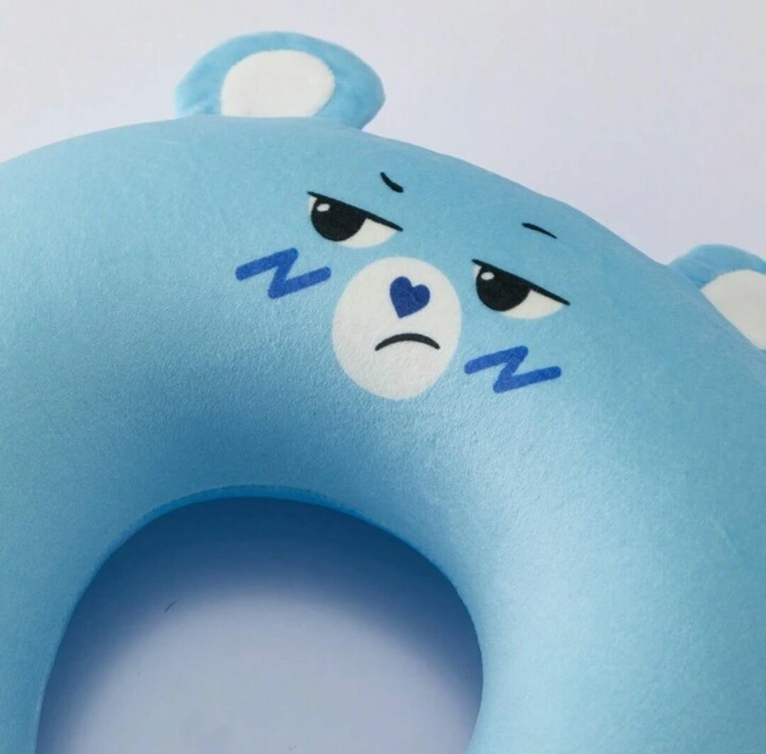 Care Bears' GRUMPY BLUE travel neck pillow for kids