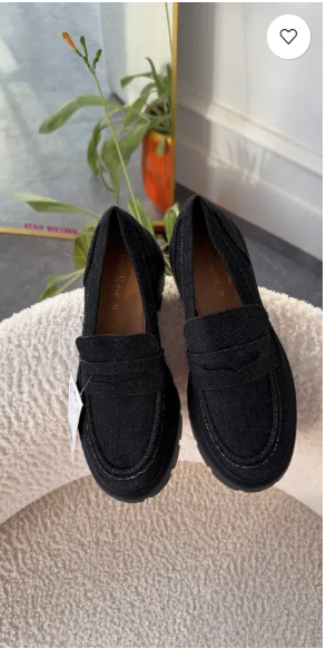 Sophia Black denim Chunky loafers